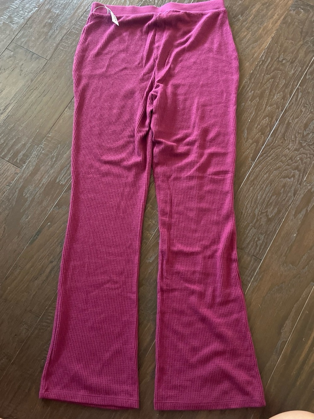Womens’ Ribbed Two-Piece Pajama Set - Raspberry Pink / magenta - Picture 4 of 6